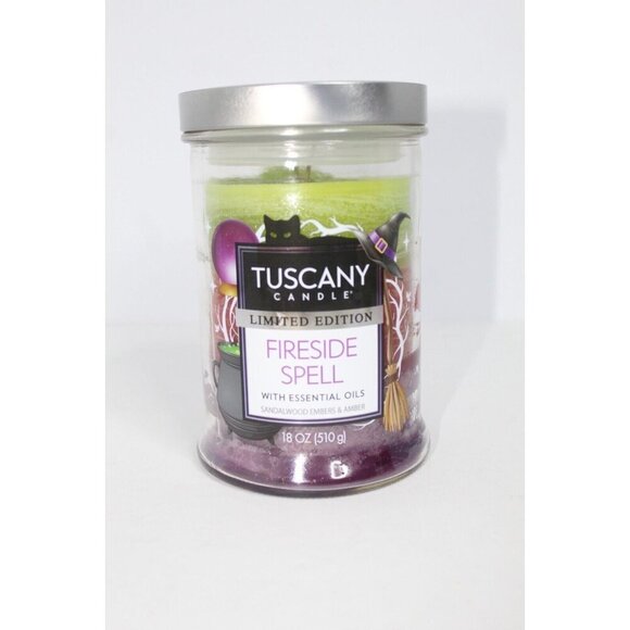 Tuscany Candle Limited Edition - Fireside Spell With Essential Oils 18oz New - Picture 1 of 5